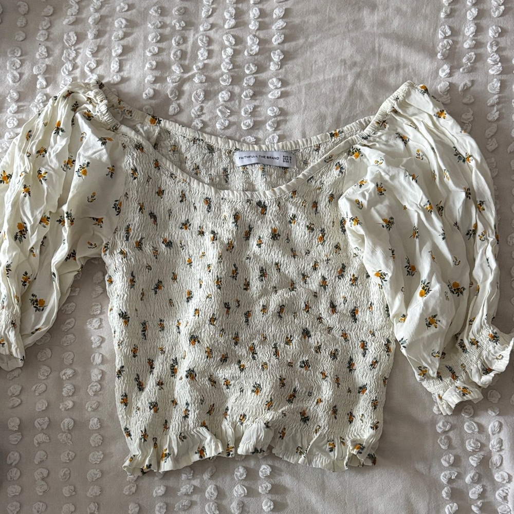 Faithfull the Brand Cream Floral Blouse